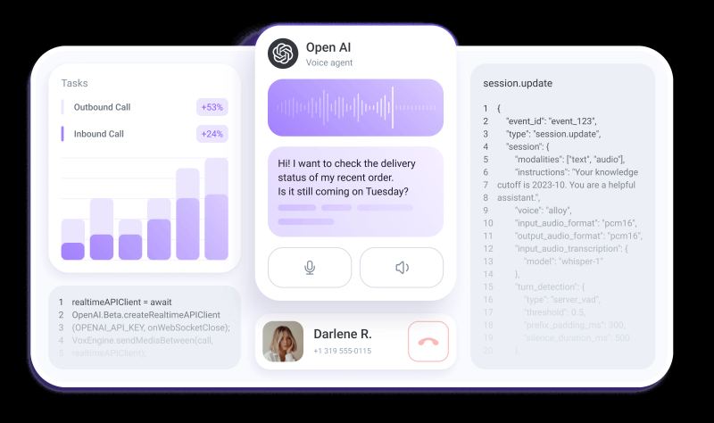 Editorial image representing realtime voice AI, translation, and production voice agents.