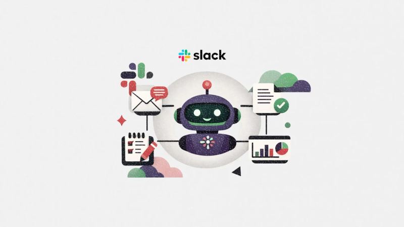 Editorial image showing Slack, enterprise agents, orchestration, and collaborative software workflows.