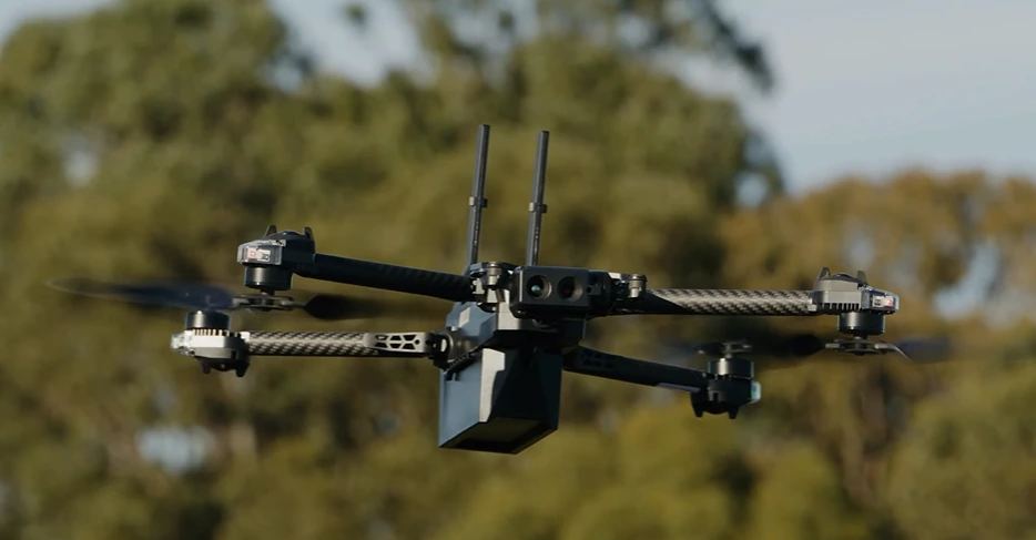 Drone manufacturing and autonomy illustration.