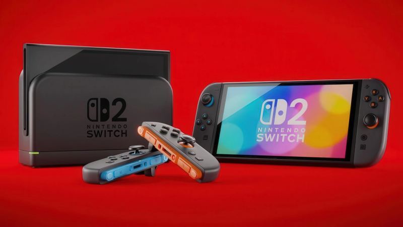 Illustration of Nintendo Switch 2 hardware and a growing launch window game lineup.