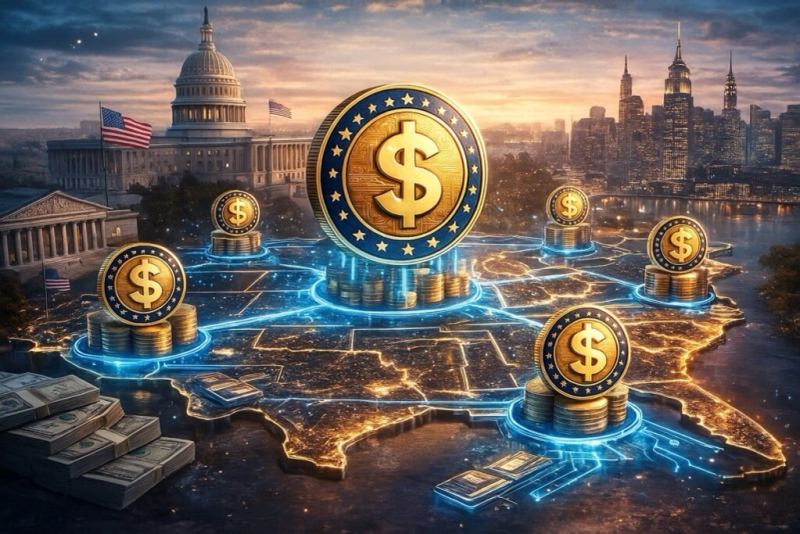 Visa digital payments and blockchain infrastructure visual.