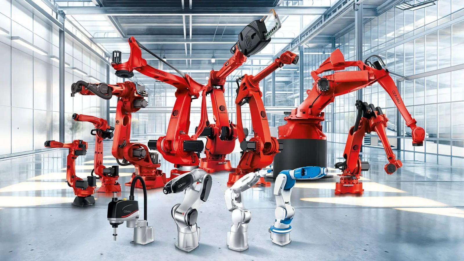 Editorial visual for Aptiv and Comau industrial robotics and edge autonomy systems.
