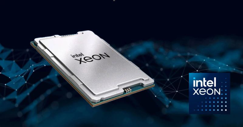 Editorial image for Intel Xeon 6 Plus processors and AI networking infrastructure.