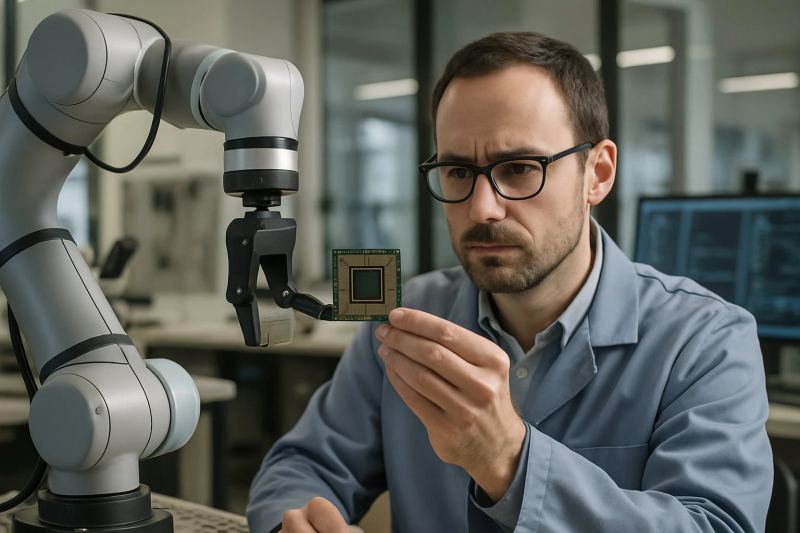 Edge robotics concept representing Intel-powered physical AI devices and robots operating on-device.