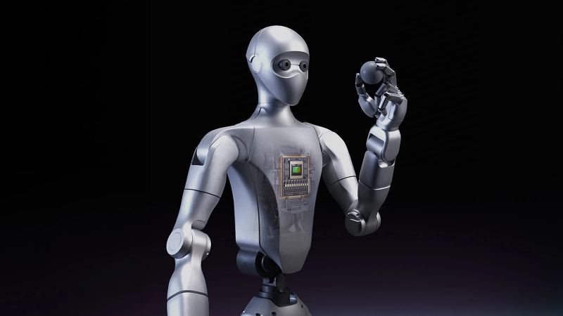 NVIDIA and Unitree image for the Isaac GR00T reference humanoid robot announcement.