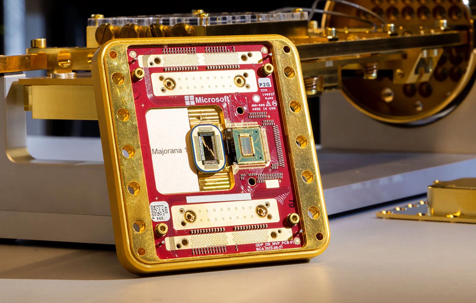 Quantum chip and AI-assisted hardware discovery concept visual