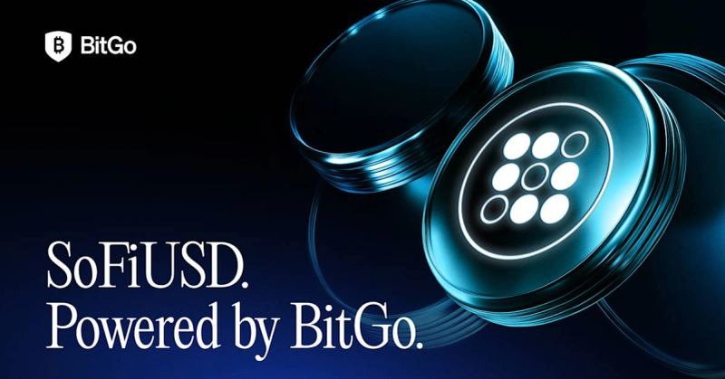 SoFiUSD artwork showing SoFi and BitGo stablecoin infrastructure