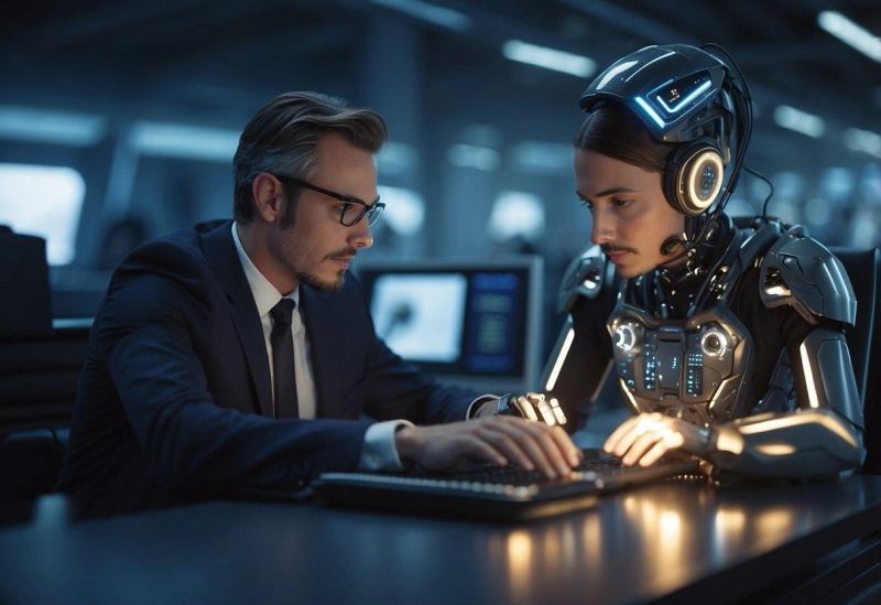 Illustration representing an AI agent completing a trusted digital payment through a bank and card network
