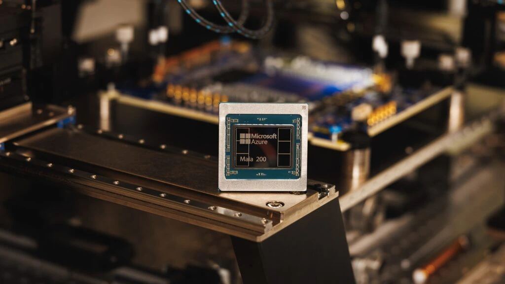 Microsoft Maia 200 AI accelerator chip image