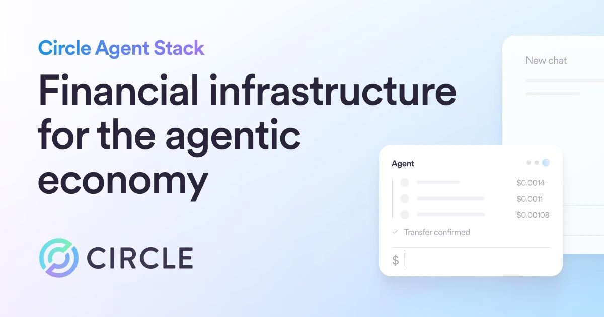Circle Agent Stack artwork representing USDC-powered infrastructure for autonomous agents
