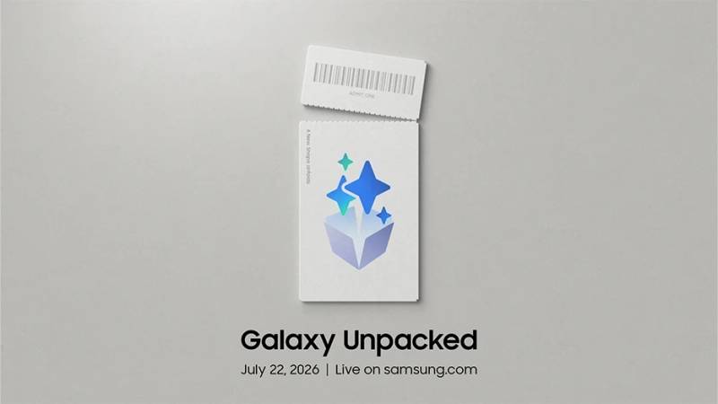 Samsung Galaxy Unpacked 2026 წლის ივლისის მოწვევის სურათი, რომელიც ავრცელებს ახალ დასაკეცი Galaxy AI მოწყობილობებს