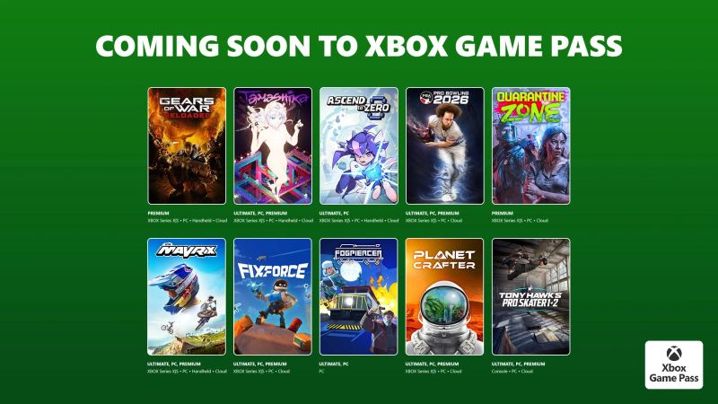 Xbox Game Pass 2026 წლის ივლისის ტალღა 1 სარეკლამო ნამუშევრები მომავალი სათაურებით