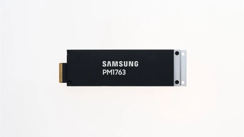 Samsung PM1763 enterprise SSD image for AI server infrastructure