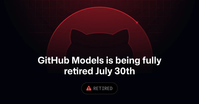 Рекламное изображение GitHub Models из уведомления о выходе на пенсию GitHub