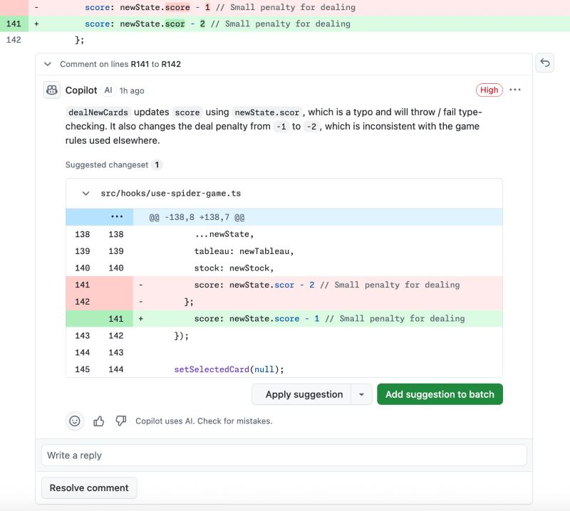 GitHub Copilot app imagery representing AI-assisted security review during development.