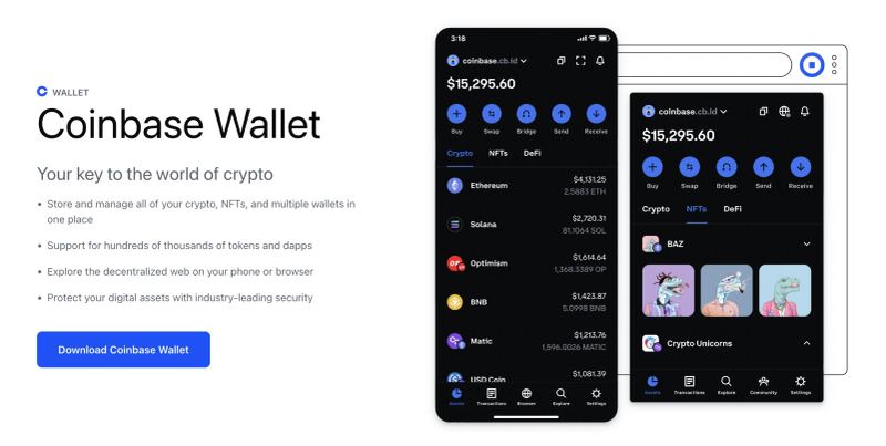 Kunstwerke für Krypto-Börsen und regulierte Märkte, die die Expansion von Coinbase von digitalen Vermögenswerten zum Multi-Asset-Handel darstellen.