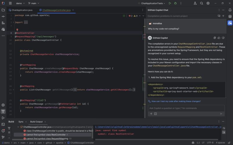 Grafik für Entwicklertools, die GitHub Copilot in IDE-Workflows mit Vertrauens-, Richtlinien- und Nutzungskontrollen zeigt.