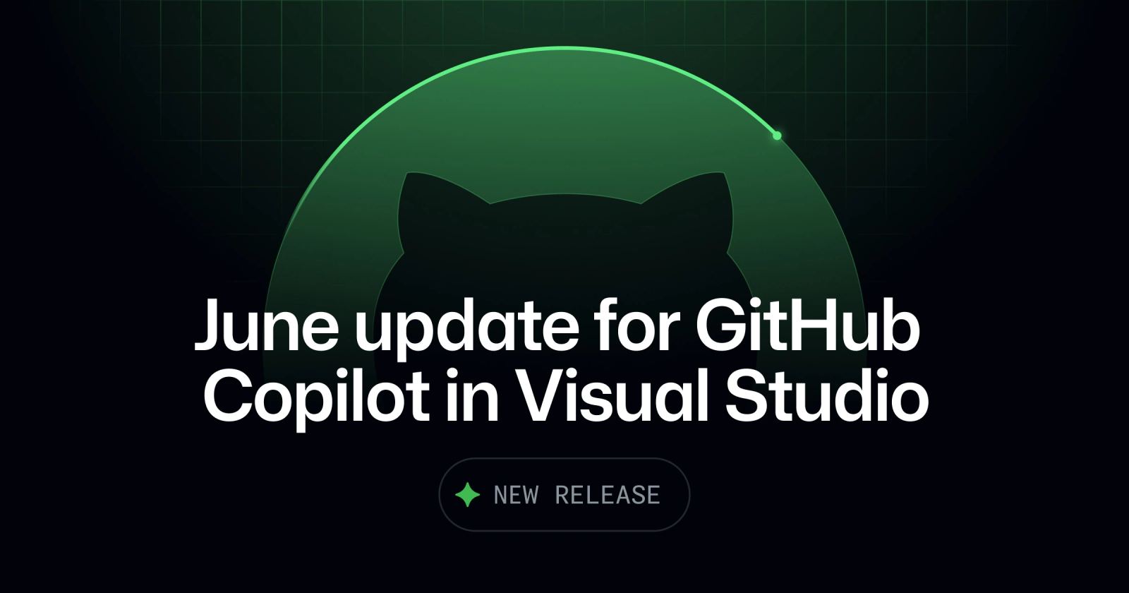 GitHub Copilot in Visual Studio update graphic highlighting trust, visibility, and modernization features for enterprise software teams.