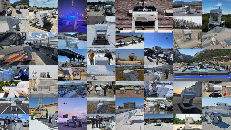 Визуализация развертывания автономной робототехники, представляющая операции коммерческих роботов.