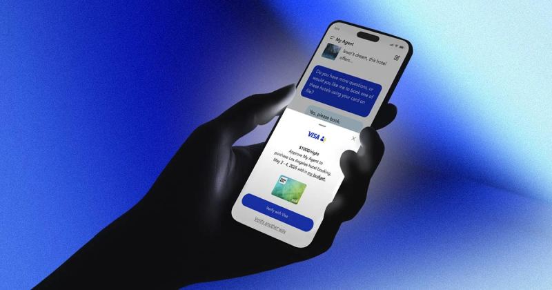 Person using a smartphone for an AI-powered financial experience.