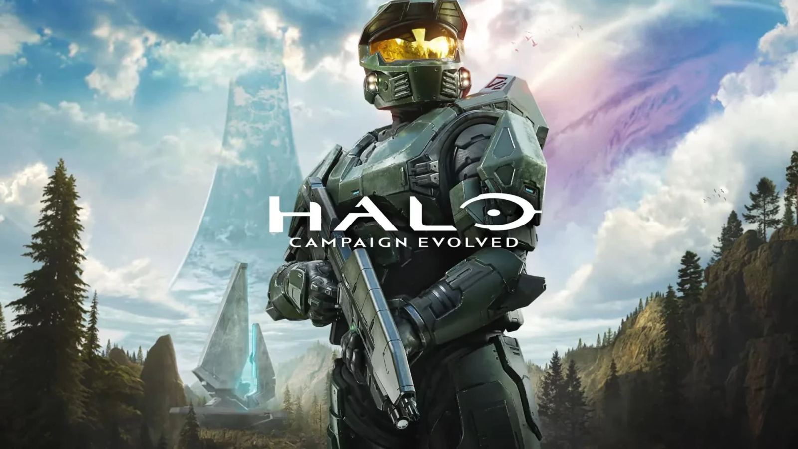 El Jefe Maestro avanza por un entorno de campaña reconstruido de Halo.