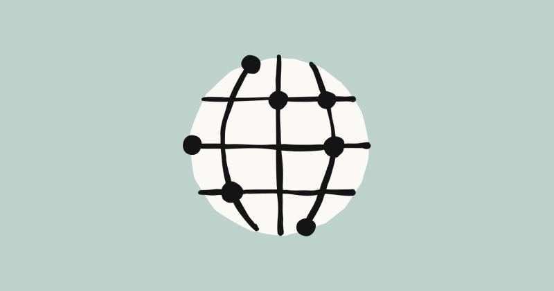 Abstract node globe illustration representing Canadian AI research collaboration.