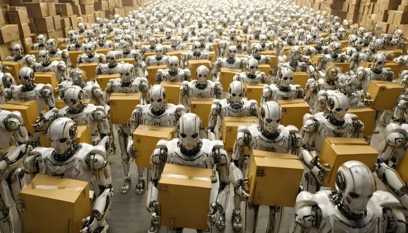 Industrial robots and edge computing in a factory