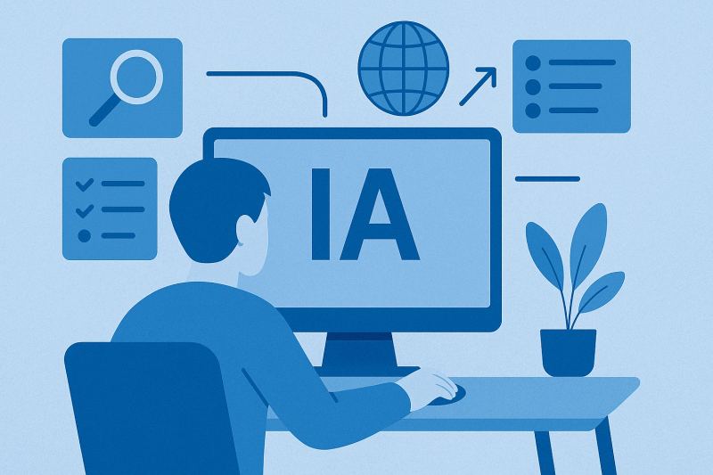 Infraestructura de IA segura abstracta con motivos de monitoreo y escudo