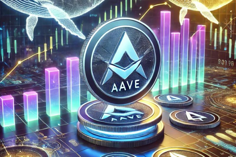 A split-screen image showing a stock market chart on the left, a cryptocurrency token icon (AAVE) in the center, and a digital casino interface on the right, symbolizing the convergence of traditional finance, DeFi, and crypto gambling.