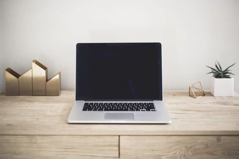 Laptop computer on a desk