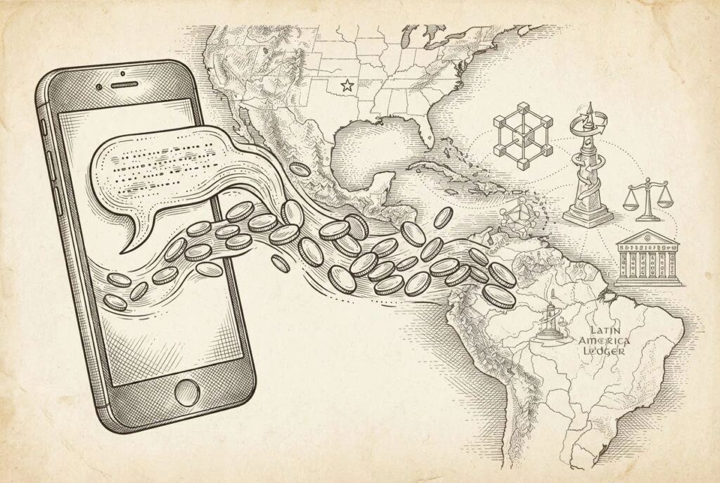 Félix Pago cross-border conversational remittance mobile interface hero