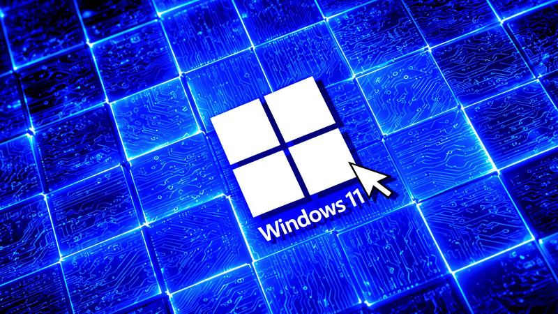 Windows 11 operating system desktop branding and system update graphic
