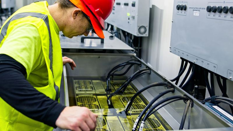 Industrial data center cooling installation showing high-density computing infrastructure