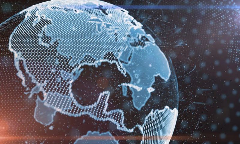 Cross-border digital settlement and international remittance clearing infrastructure network diagram.