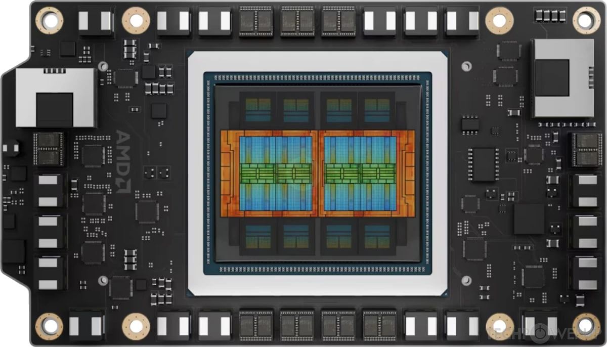AMD Instinct high-density OAM accelerator module engineered for AI training clusters.