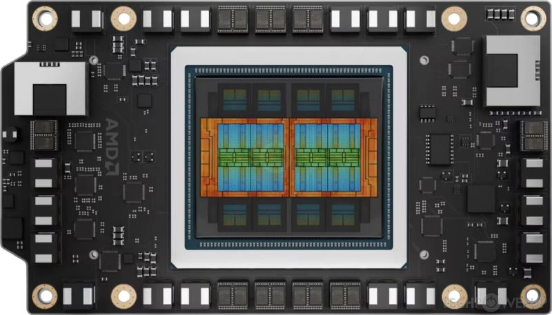 AMD Instinct high-density OAM accelerator module engineered for AI training clusters.