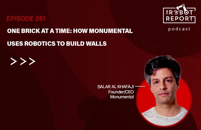 Monumental autonomous bricklaying mobile robot operating on a live building site