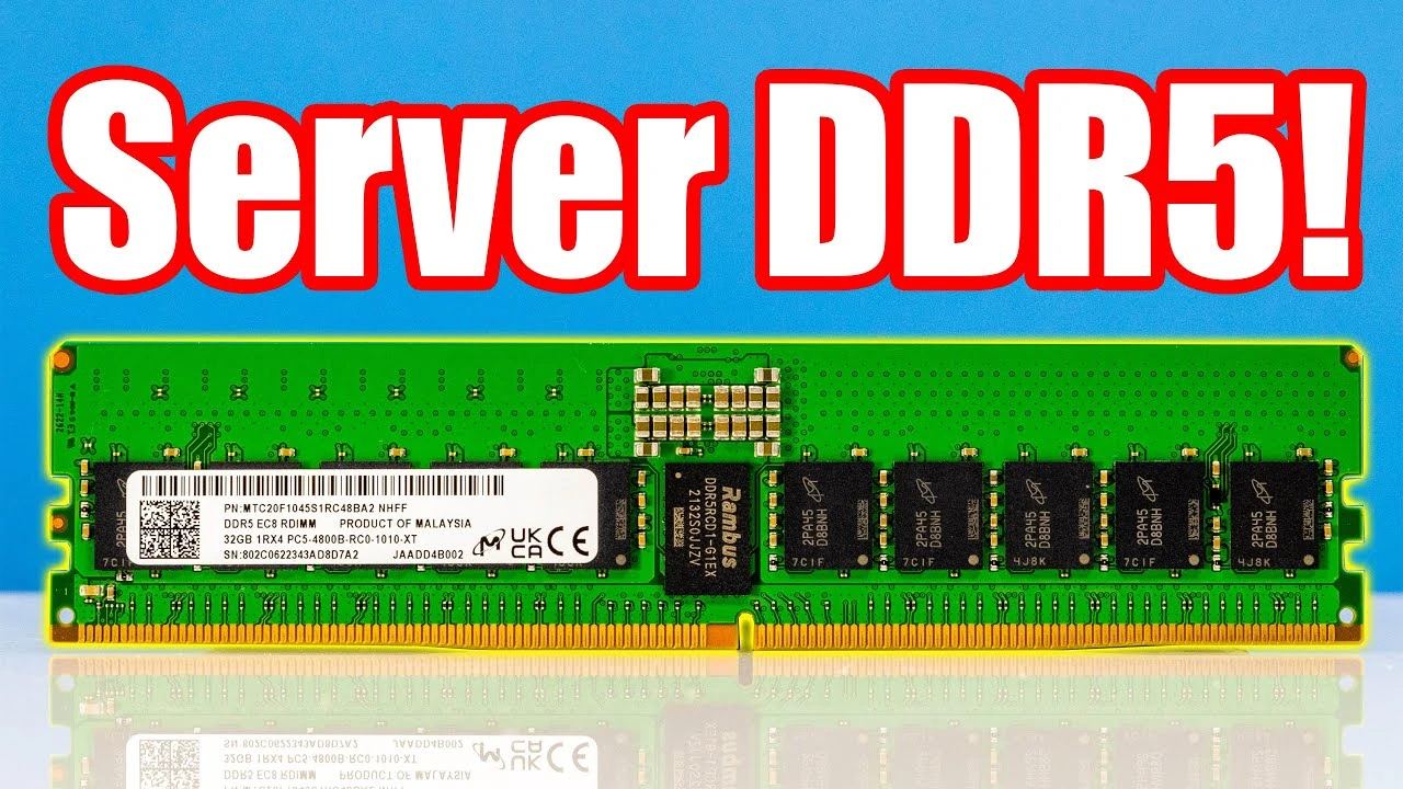 Official product showcase demonstrating high-density DDR5 RDIMM architecture and through-silicon via