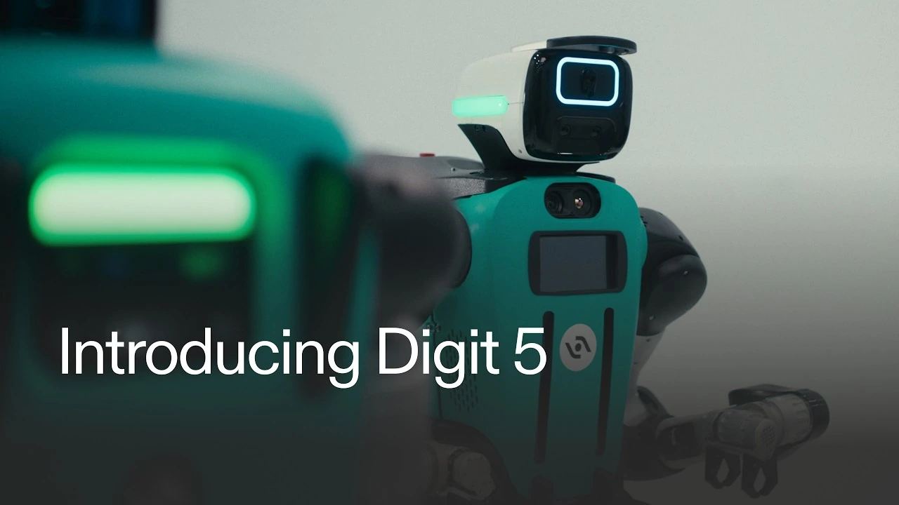Official video demonstration of Digit 5 bipedal walking, tote manipulation, and autonomous warehouse