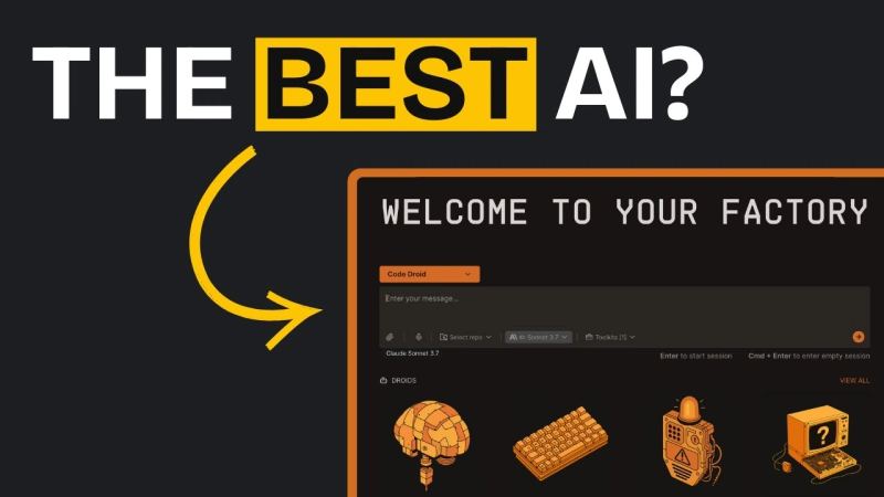 Factory AI autonomous coding Droid demonstration showcasing automated repository analysis and code generation