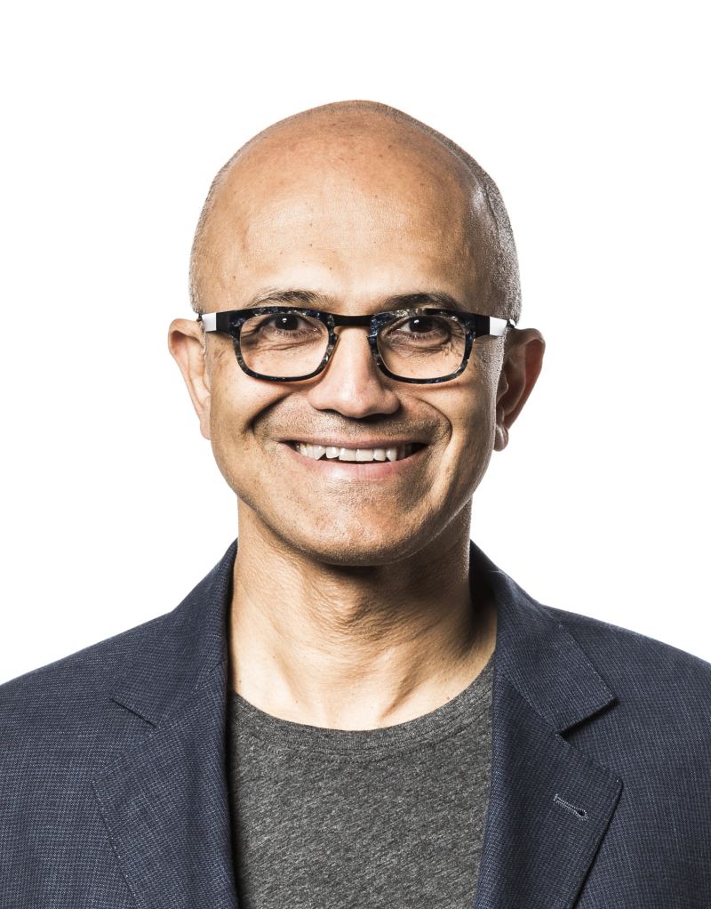 Microsoft Chairman and Chief Executive Officer Satya Nadella presenting enterprise artificial intelligence and autonomous agent strategies