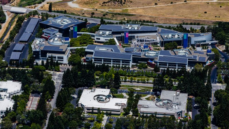 Google corporate headquarters in Mountain View California where custom TPU hardware architectures and frontier research projects are designed