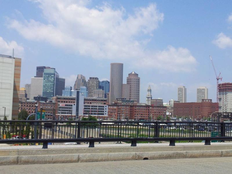 Boston Seaport Innovation District skyline housing the global corporate headquarters of Circle Internet Financial