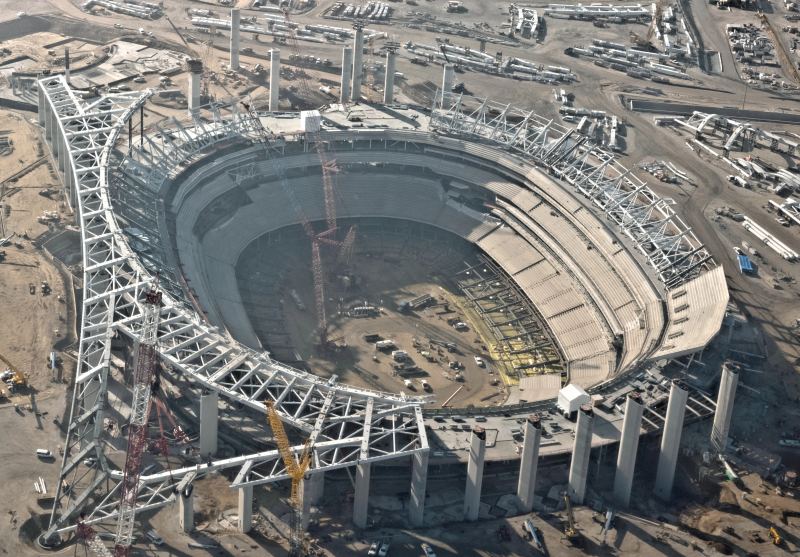 Aerial view of SoFi Stadium in Inglewood California representing the consumer financial scale of SoFi Technologies