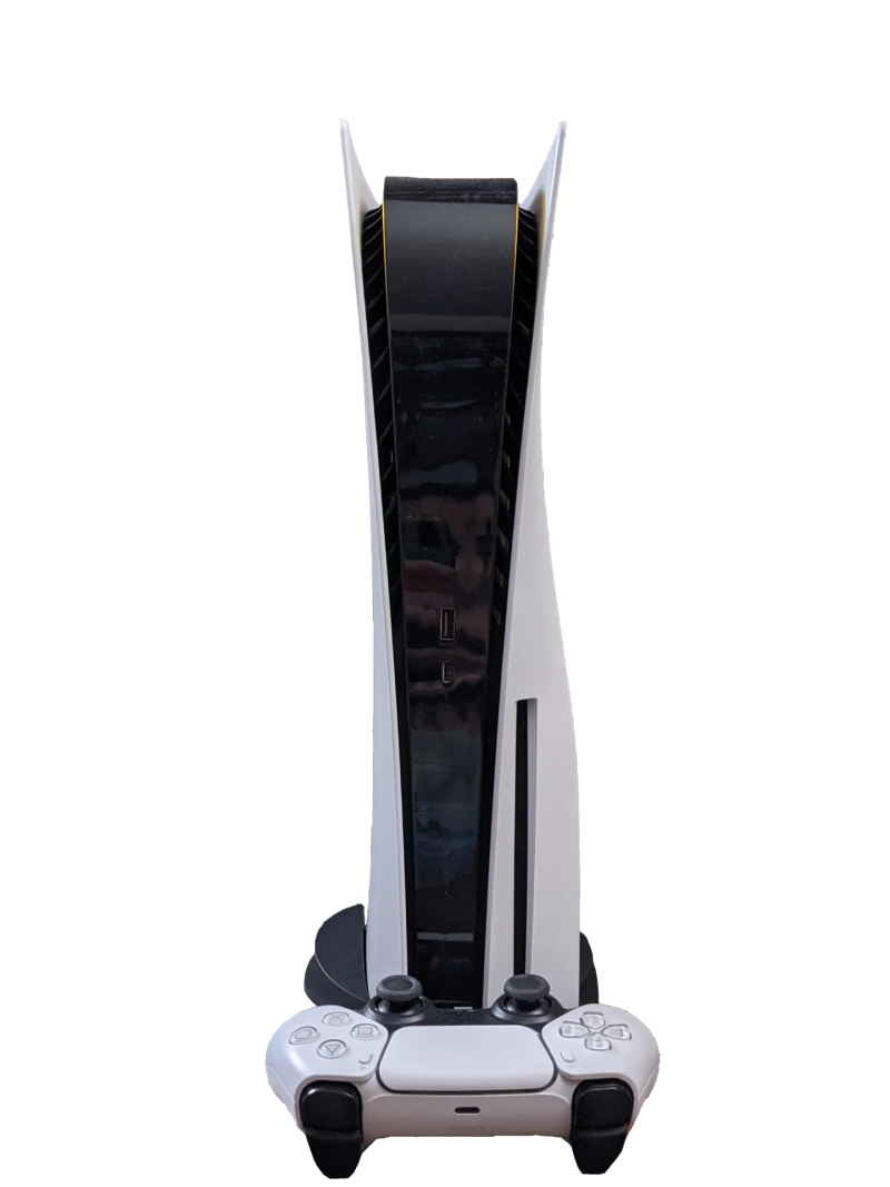 PlayStation 5 კონსოლი და DualSense უკაბელო კონტროლერი, რომელიც უზრუნველყოფს აპარატურის აჩქარებას მოწინავე მანქანური სწავლის გრაფიკისთვის