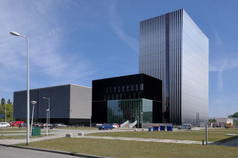 Modern cloud hyperscale data center facility housing clustered high-performance compute and inference servers
