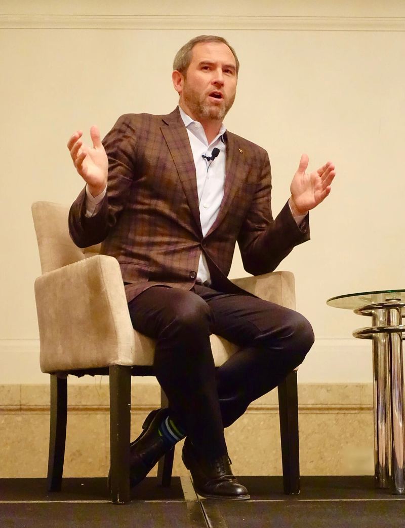 Brad Garlinghouse, chief executive officer of Ripple Labs, addressing global enterprise blockchain reliability, security, and financial infrastructure.