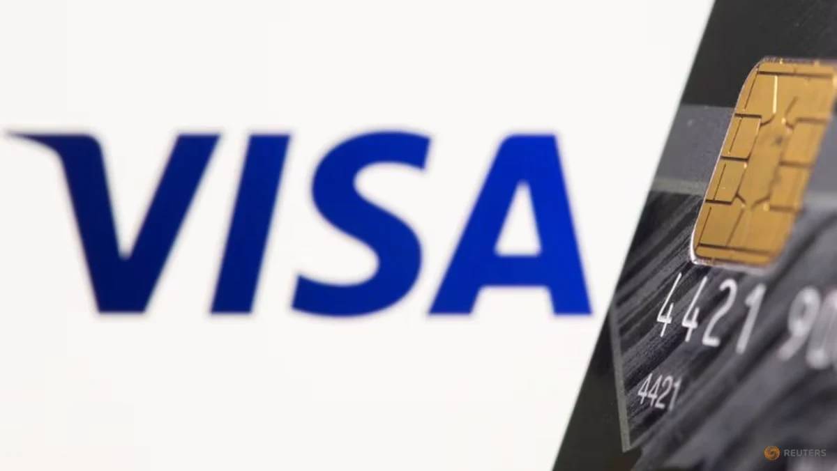 Visa payment cards illustrating the network's China clearing application