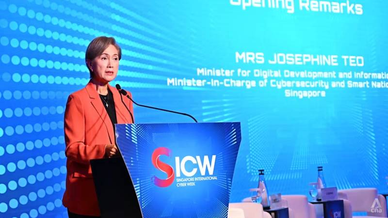 Keynote presentation at Singapore International Cyber Week 2026 announcing defensive AI partnerships.