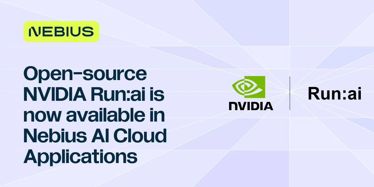 Cloud server infrastructure visualization depicting NVIDIA Run:ai deployment across distributed GPU acceleration clusters.